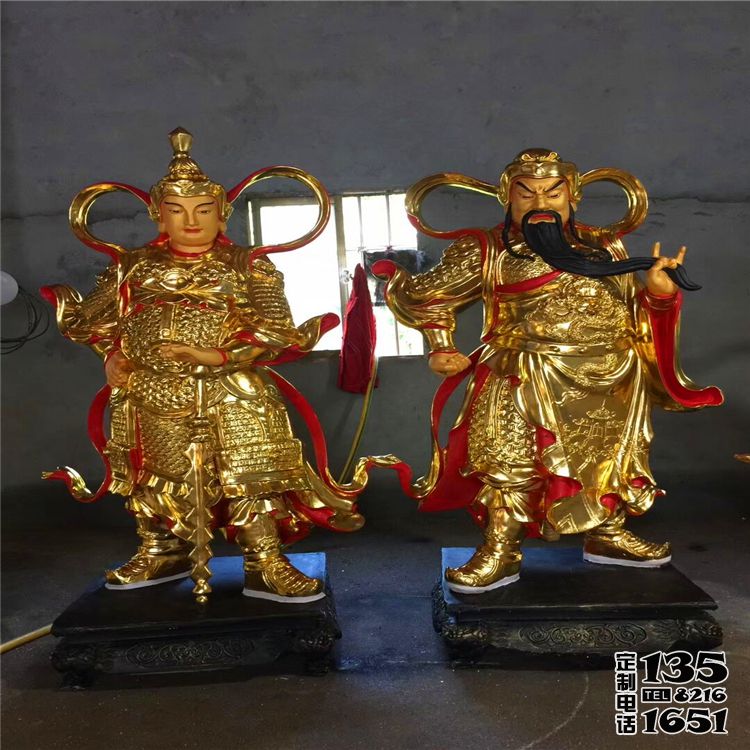玻璃鋼彩繪漆金寺廟庭院關公雕塑 玻璃鋼彩繪漆金寺廟庭院關公雕塑